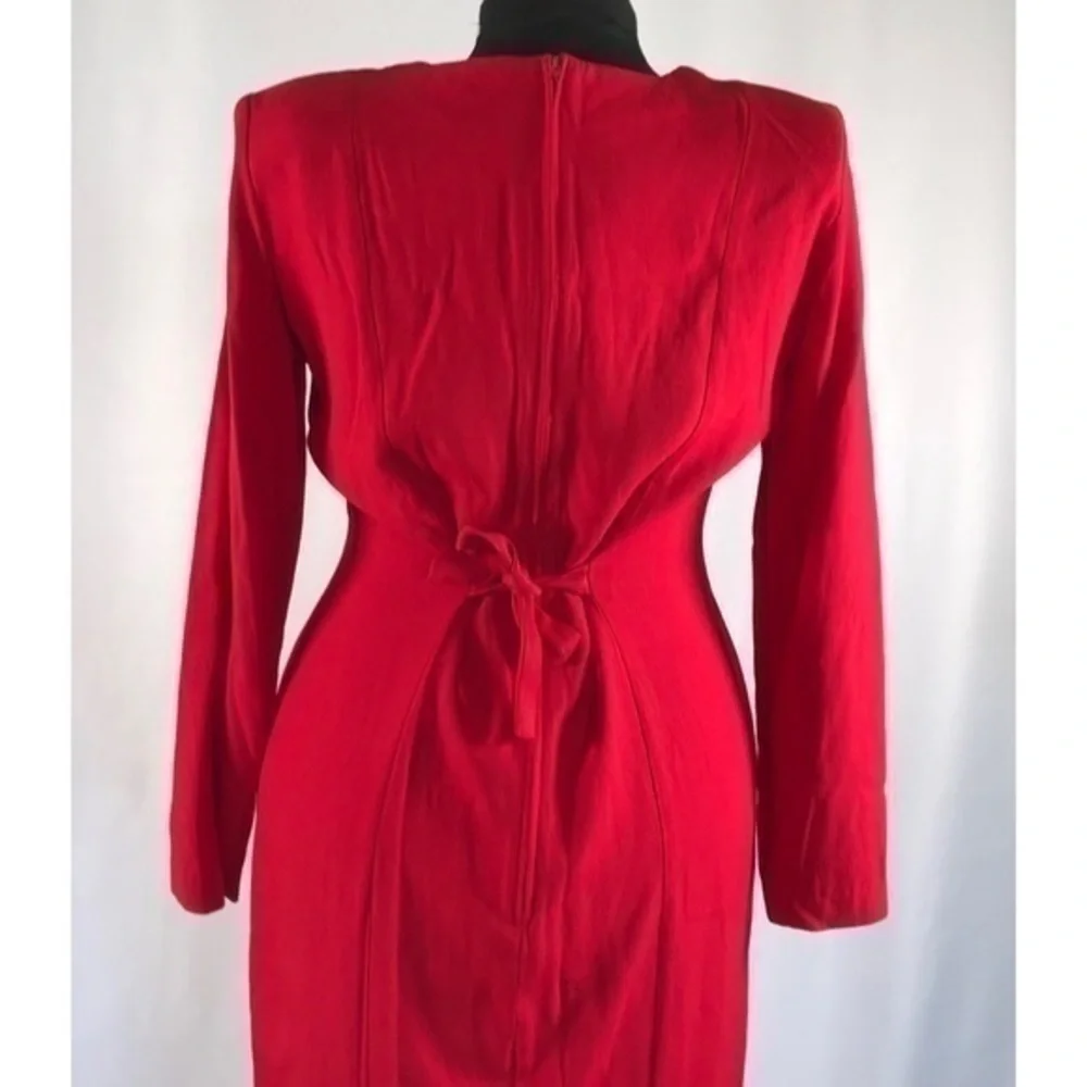 Vintage Nina Piccalino Red Midi Pencil Dress - Picture 13 of 14